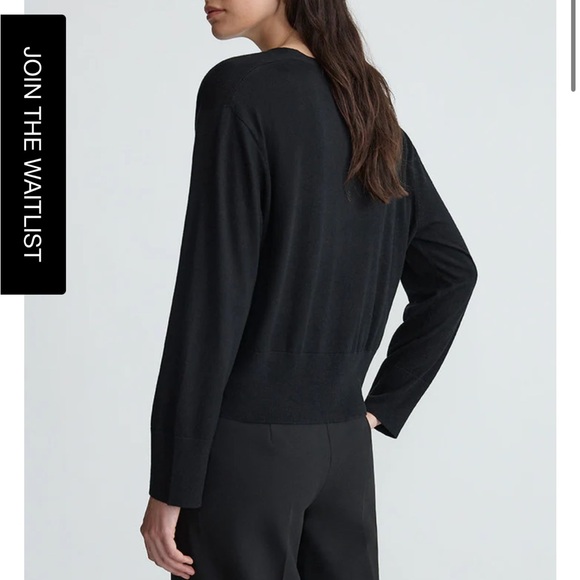 The Curated The Silk Cardigan in Black - Picture 3 of 8